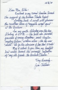 Jim Chatelain Letter